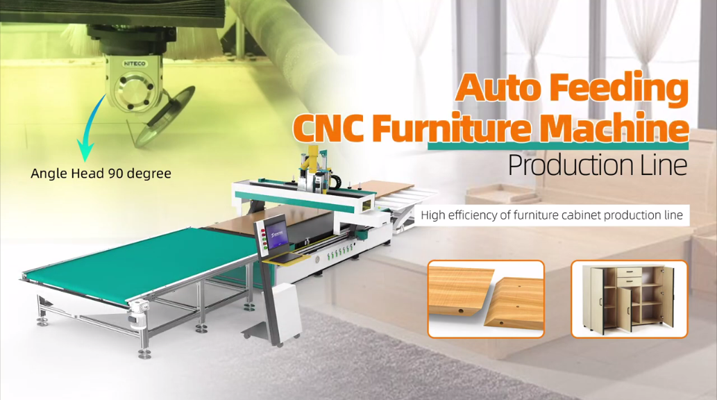 Línea de producción de máquina de muebles CNC de carga automática
